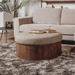 Ronde Salontafel Ossana Mangohout en stof