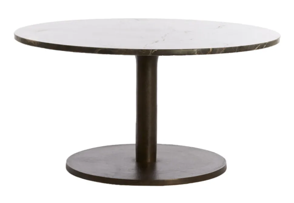 Ronde Salontafel Pazo Marmer, 76cm, kleur Donkerbruin