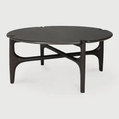 Ronde Salontafel PI Gevernist Mahoniehout, kleur Donkerbruin