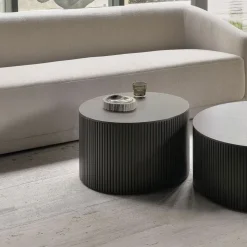 Ronde Salontafel Roller Max Gevernist Mahoniehout, kleur Donkerbruin