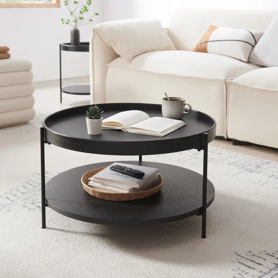 Ronde Salontafel Sylver MDF en metaal, 69cm