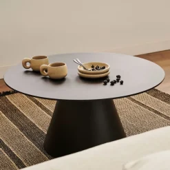 Ronde Salontafel Wilshire Gehard glas, 80cm