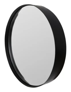 Ronde Spiegel Sal zwart metaal