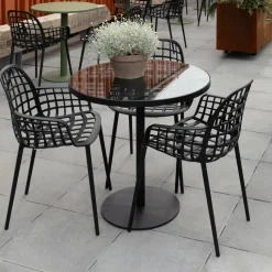 Ronde Tuintafel Albert Glazen blad, 80cm