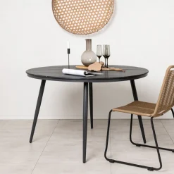 Ronde Tuintafel Erikka Aintwood, kleur Zwart