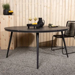Ronde Tuintafel Erikka Aintwood, kleur Zwart