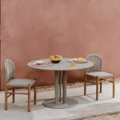 Ronde Tuintafel Sedalis Aluminium, 120cm, kleur Taupe