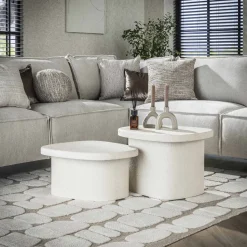 Salontafel Chari Organisch, Set van 2 stuks, 57 x 44cm