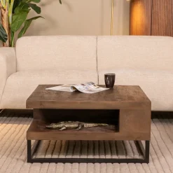 Salontafel Cube Mangohout, 80 x 80cm