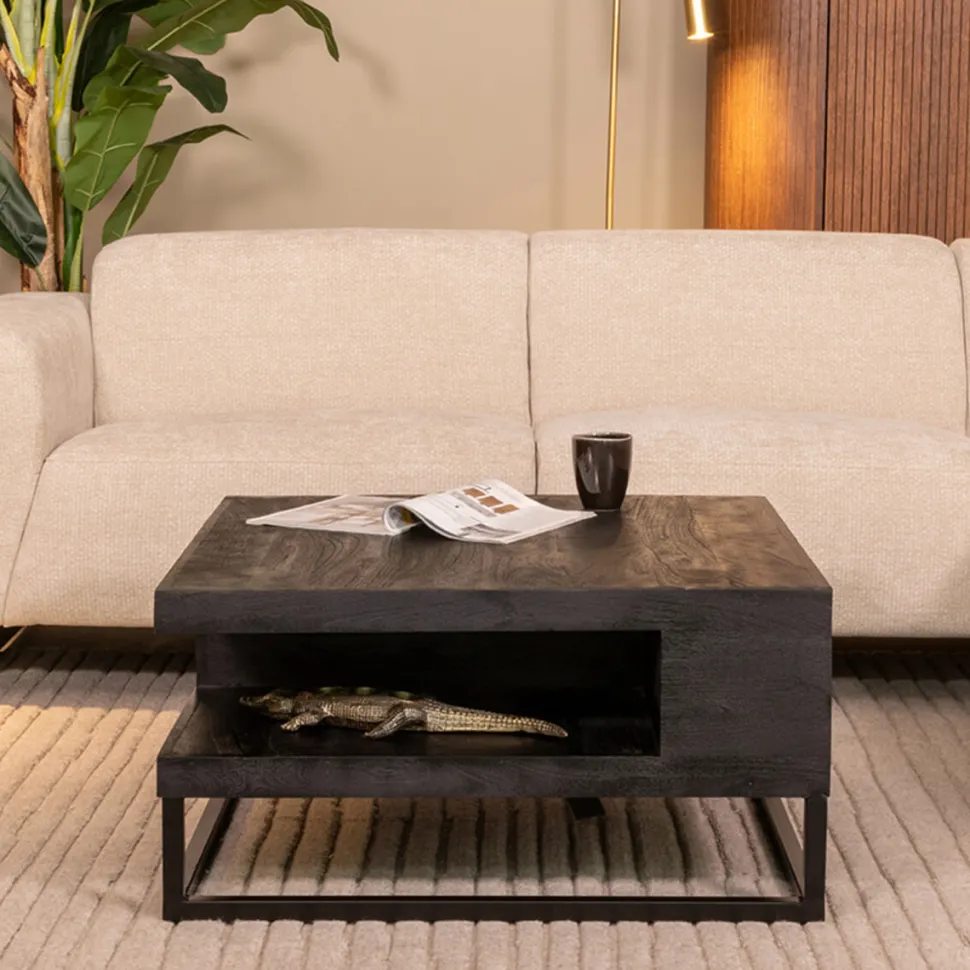Salontafel Cube Mangohout, 80 x 80cm