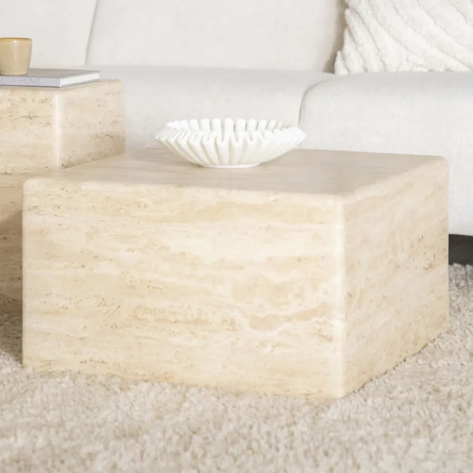 Salontafel Donta Travertin, 60 x 60cm