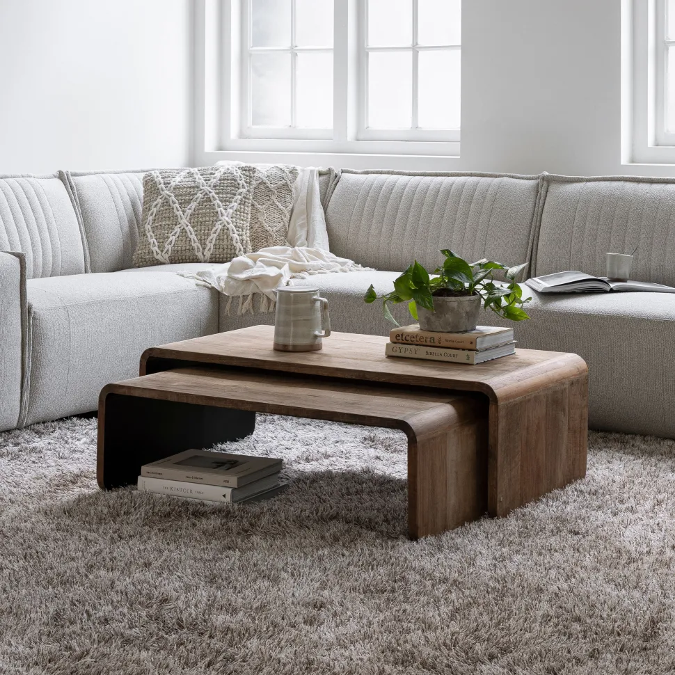 Salontafel Evo Teakhout, Set van 2 stuks