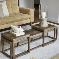 Salontafel Harbour Island Eikenhout, Set van 3 stuks