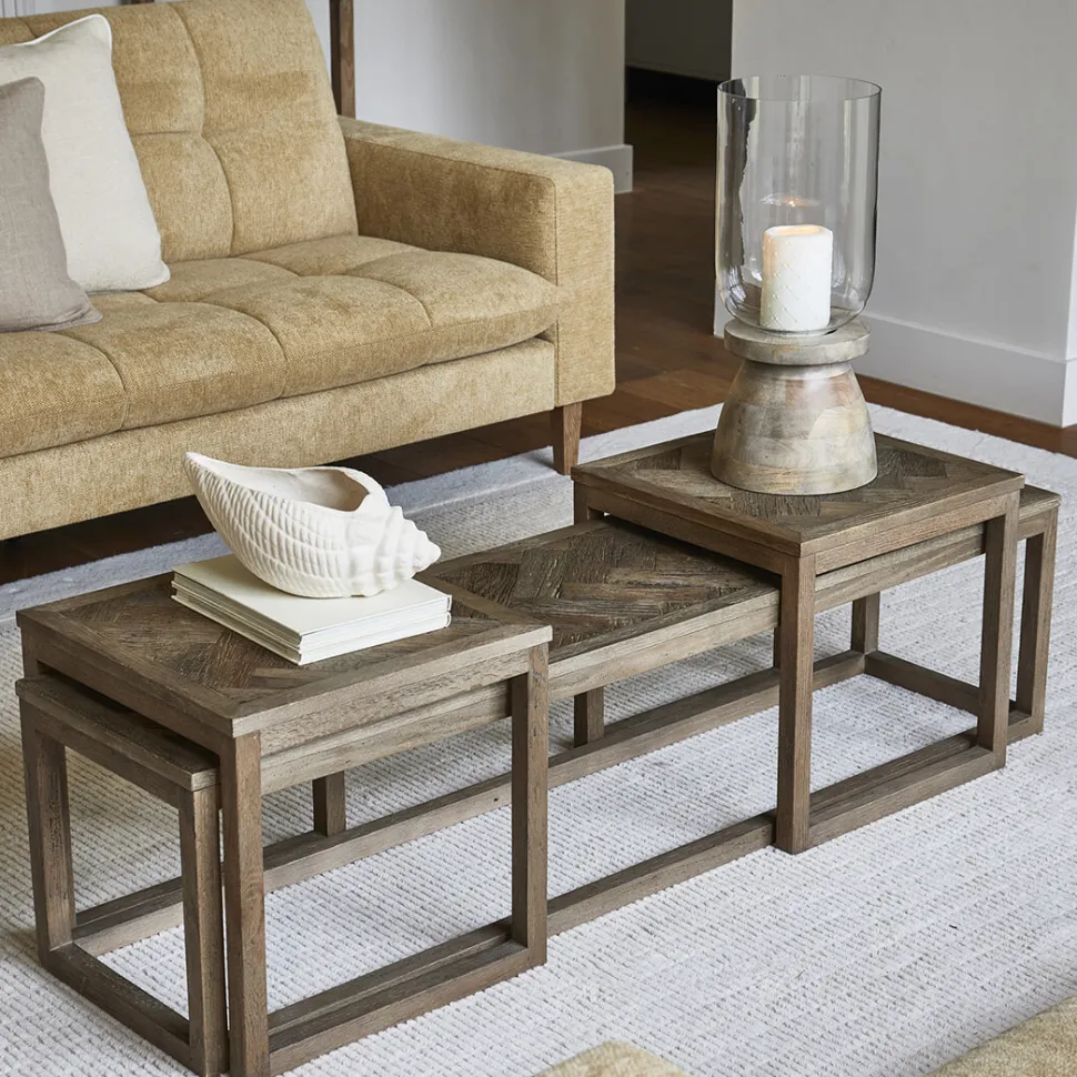 Salontafel Harbour Island Eikenhout, Set van 3 stuks