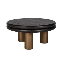 Salontafel Macaron Eikenhout en metaal, 80cm