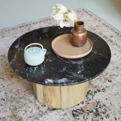 Salontafel Nova Mangohout en marmer