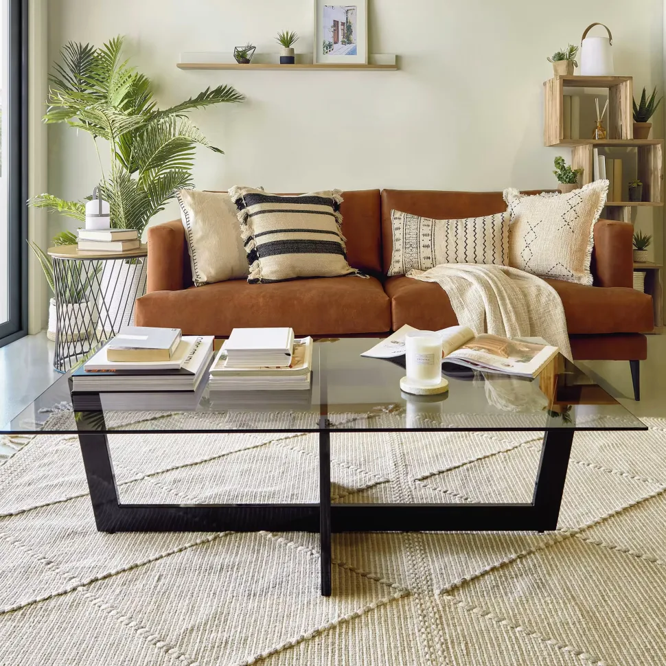 Salontafel Plam Glas, 120 x 70cm