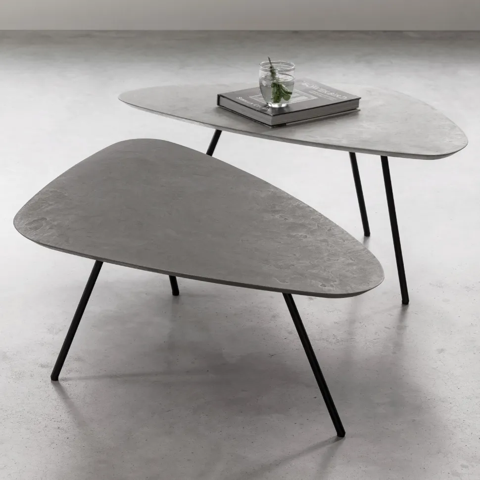 Salontafel Plectro Betonlook, Set van 2 stuks