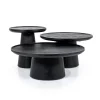 Salontafel Ron Set van 3 stuks, kleur Zwart