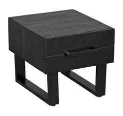 Salontafel Santos 50 x 44cm, Mangohout, kleur Zwart