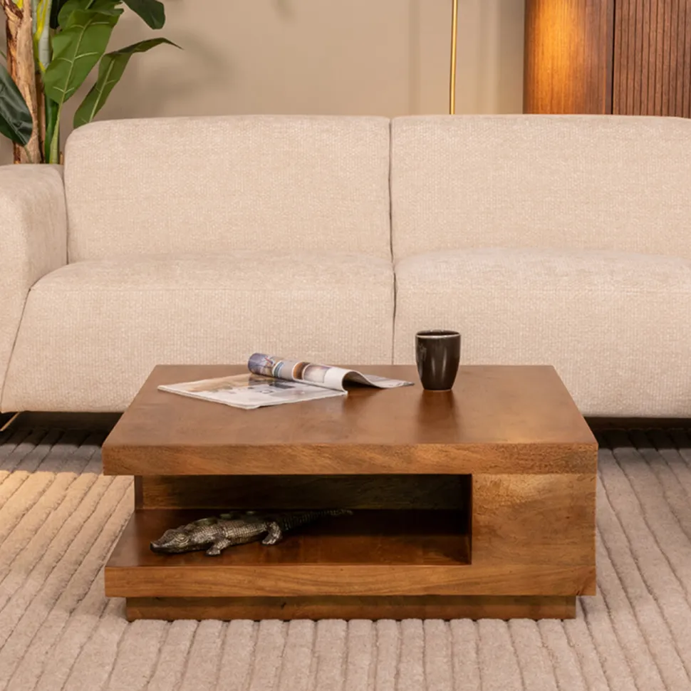 Salontafel Square Mangohout, 80 x 80cm