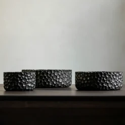 Schaal Chopped Mahoniehout, Set van 3 stuks