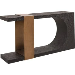 Sidetable Bazel 150cm, kleur Zwart/Goud