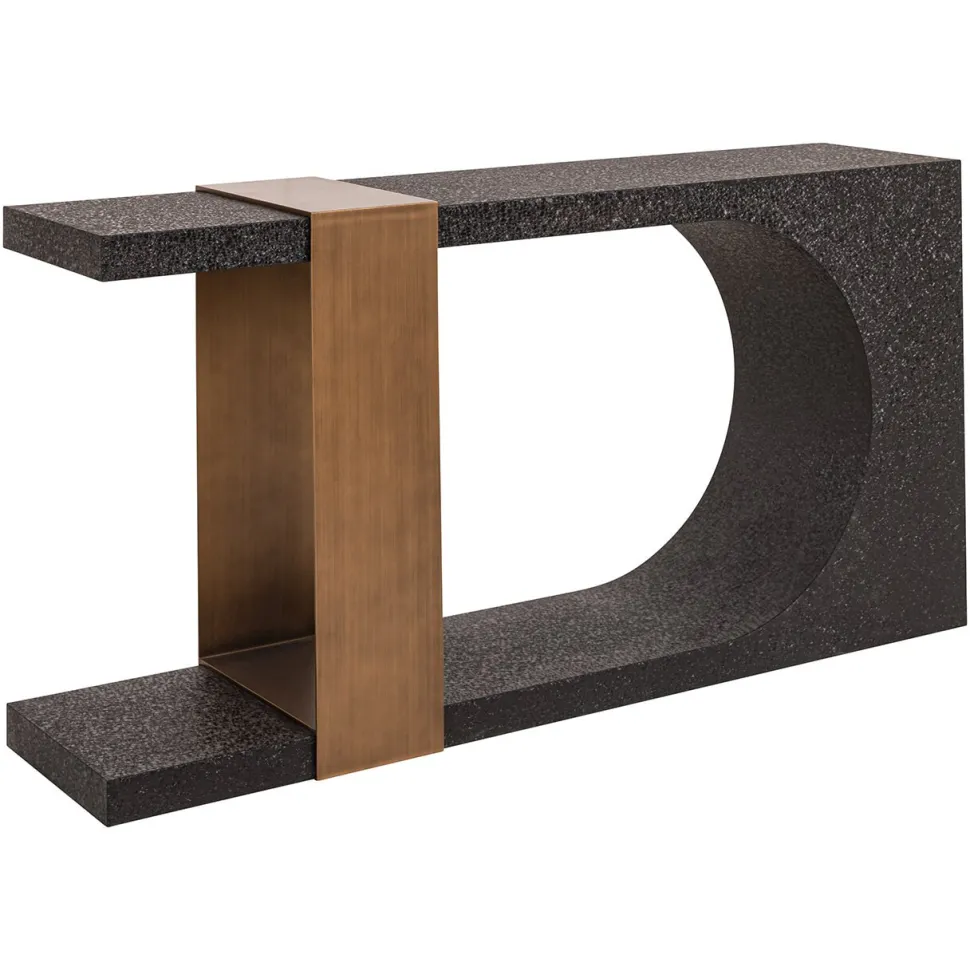 Sidetable Bazel 150cm, kleur Zwart/Goud