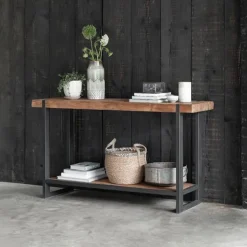 Sidetable Beam Teakhout, 140cm, kleur Naturel