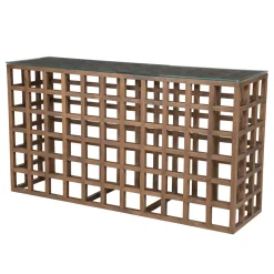 Sidetable Heras Mangohout en glas, 140cm