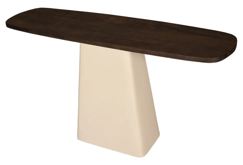 Sidetable Mylon Mangohout en gecoat staal, 140cm