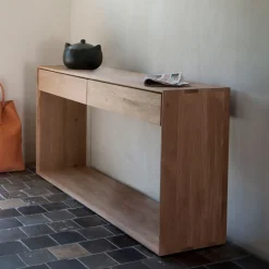 Sidetable Nordic Geolied Eikenhout