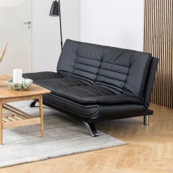 Slaapbank Oliver PU-leder, kleur zwart