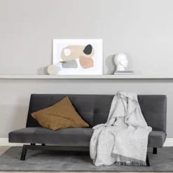 Slaapbank Rhesa Velvet, kleur Grijs