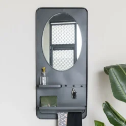 Spiegel Jaros Met 2 planken en 3 haakjes, 108 x 53cm