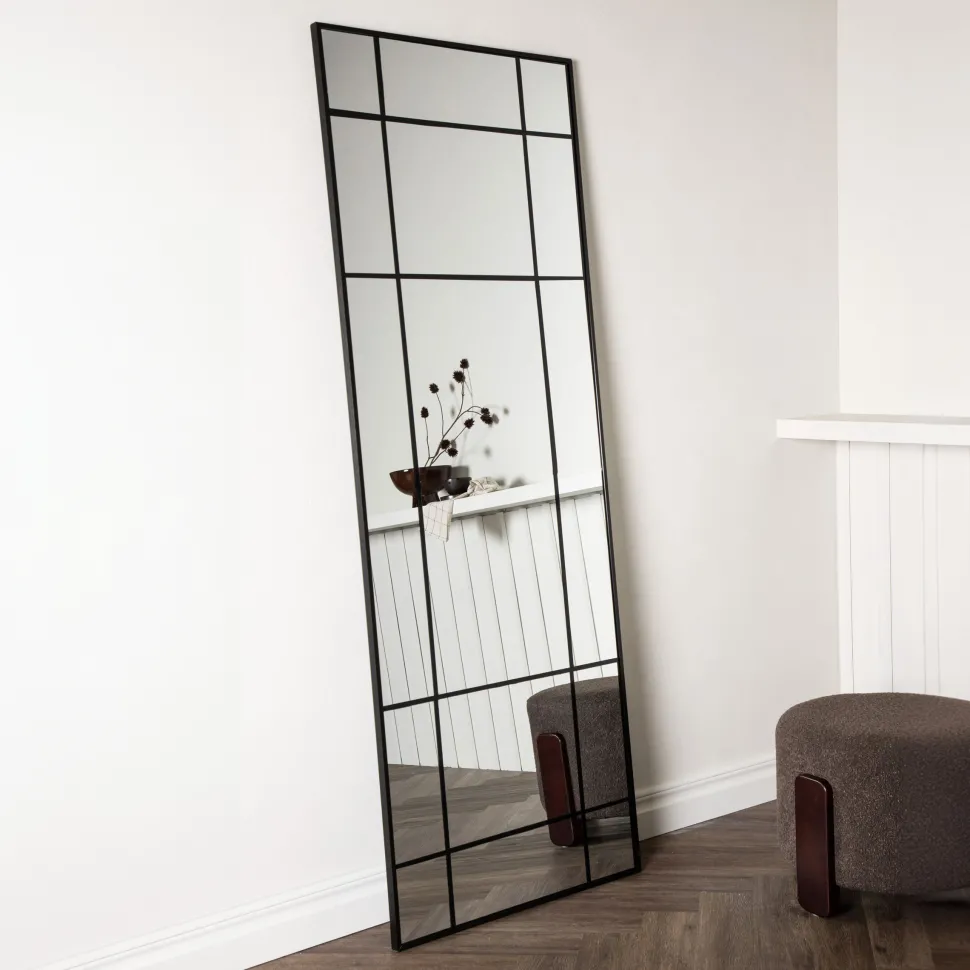 Spiegel Madiha Raster, kleur zwart