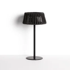 Tafellamp Aldet Op zonne-energie, Plat Geweven touw