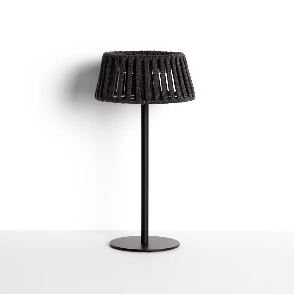 Tafellamp Aldet Op zonne-energie, Plat Geweven touw