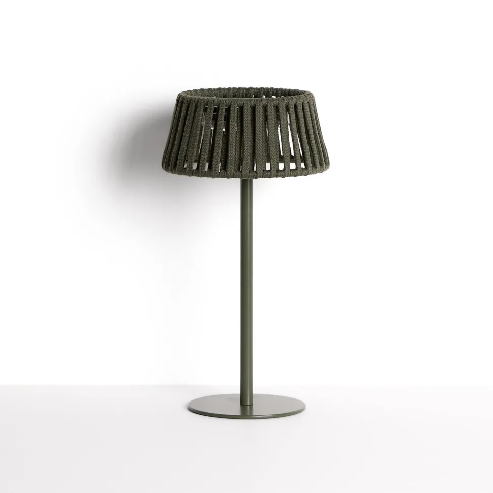 Tafellamp Aldet Op zonne-energie, Plat Geweven touw