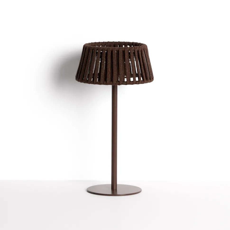 Tafellamp Aldet Op zonne-energie, Plat Geweven touw