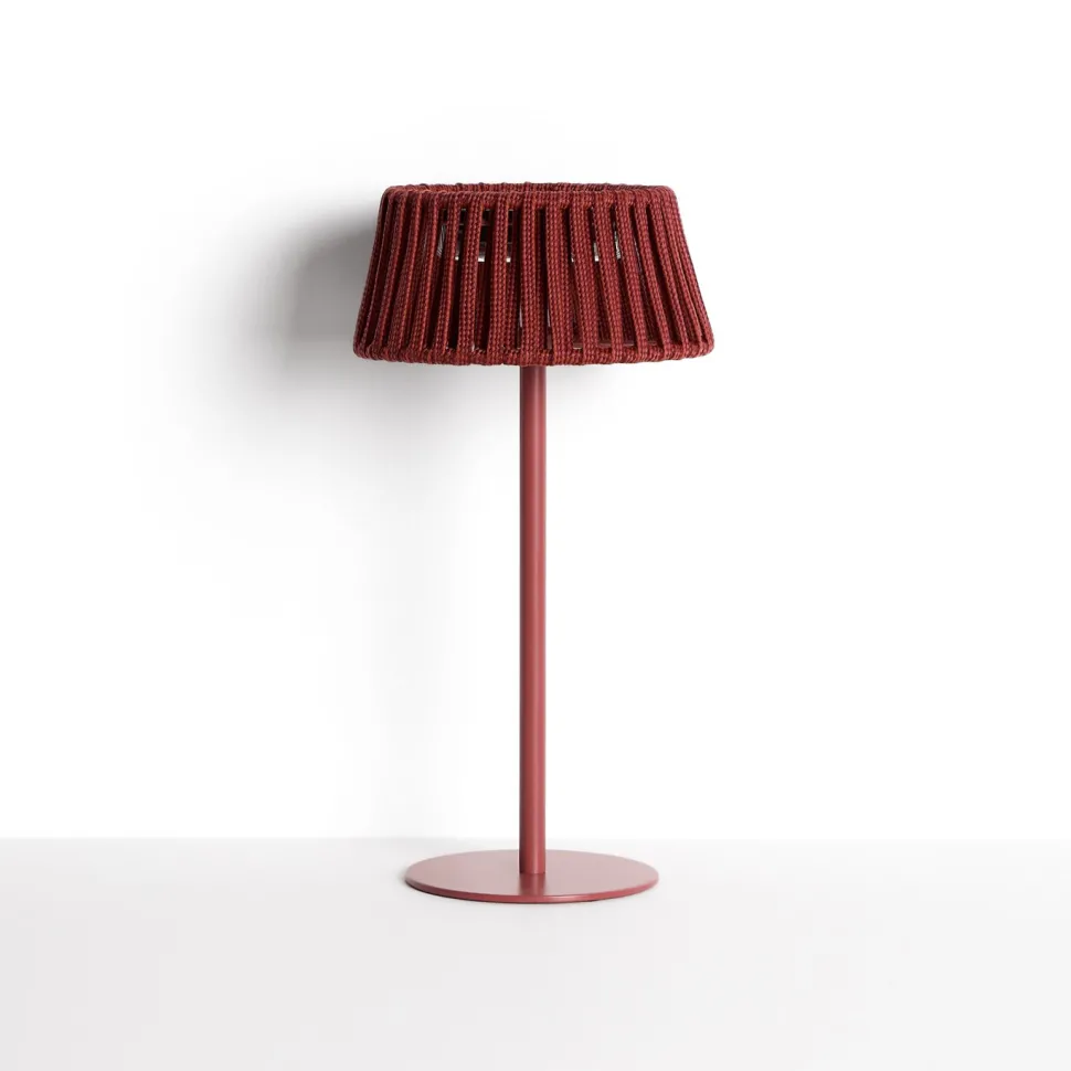 Tafellamp Aldet Op zonne-energie, Plat Geweven touw