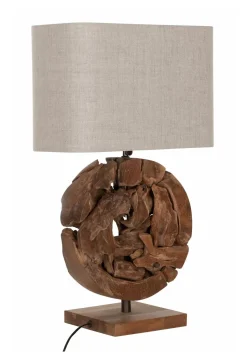 Tafellamp All Around the World Teakhout, 70cm