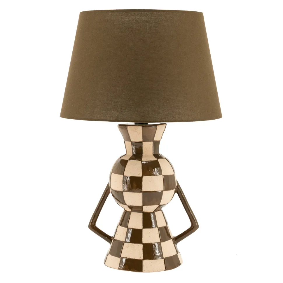 Tafellamp Blocsy Keramiek en linnen