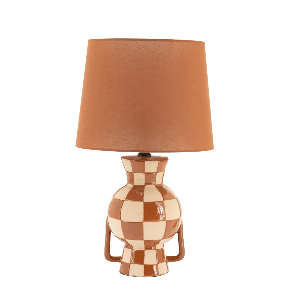 Tafellamp Blocsy Keramiek en linnen