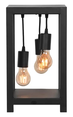 Tafellamp Dangle, Metaal, 3 lamps, kleur Zwart