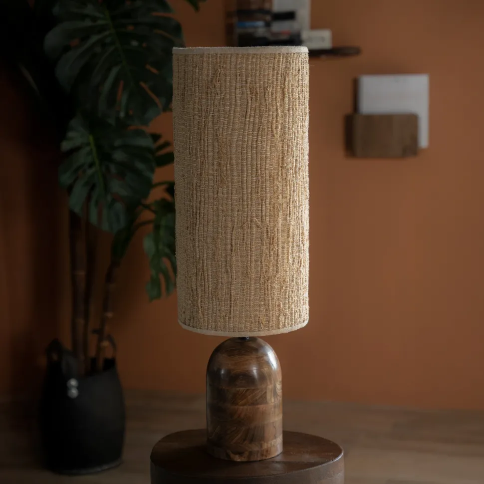 Tafellamp Gadja Hout en Jute