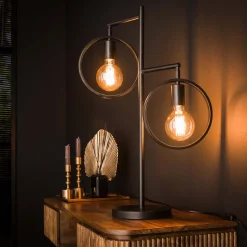 Tafellamp Holley 2-lamps, Ø22cm, kleur Charcoal