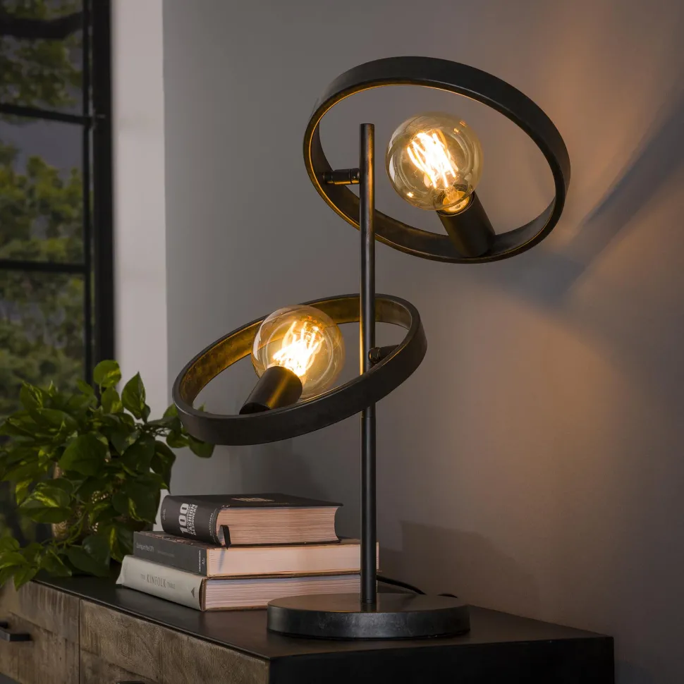 Tafellamp Homer 2-lamps, kleur Charchoal