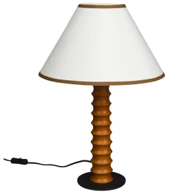 Tafellamp Horace Katoen en eikenhout