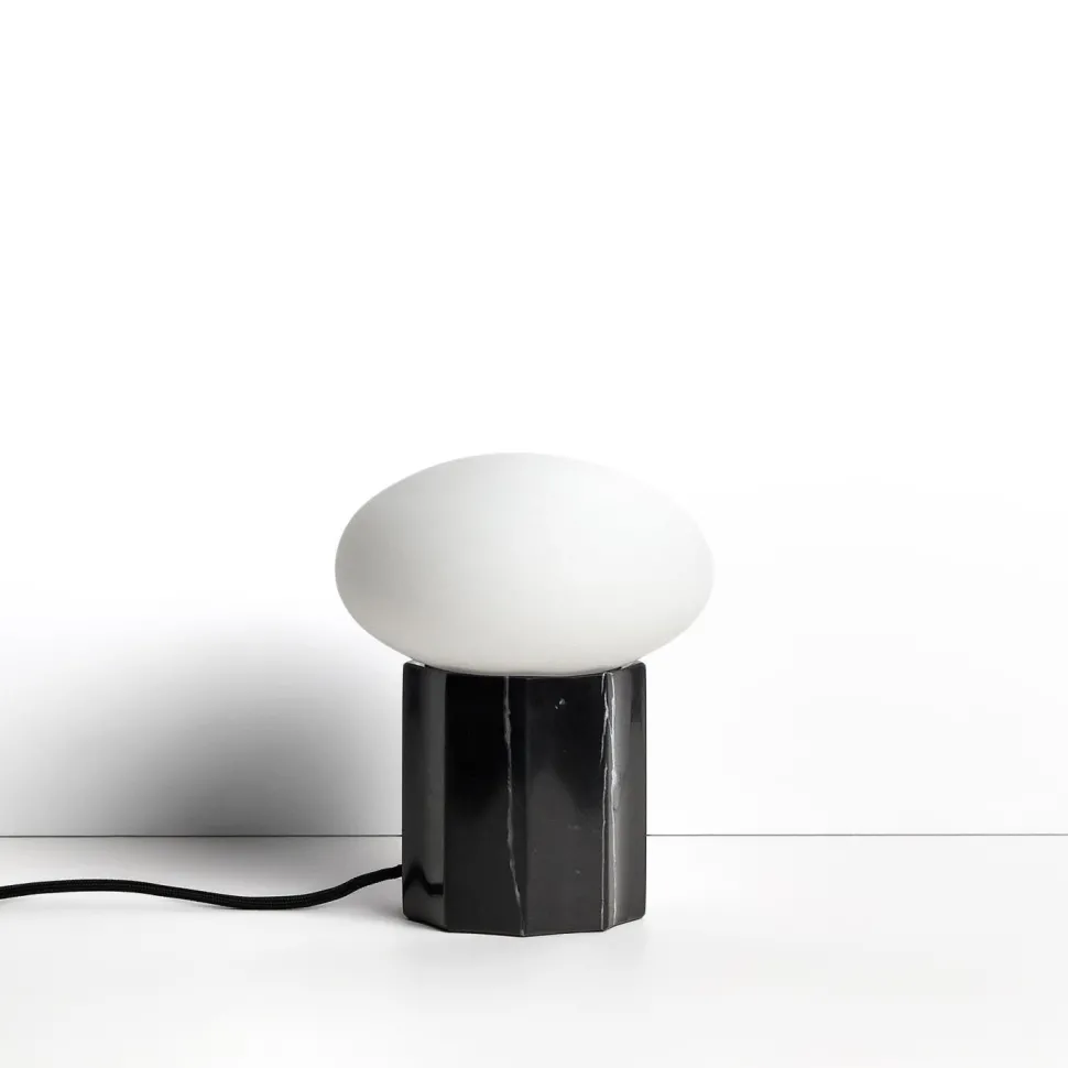 Tafellamp Idela Glas en marmer, Ø15cm